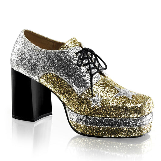 Funtasma Mens Low Shoe GLAMROCK-02 Slv-Gold Glitter