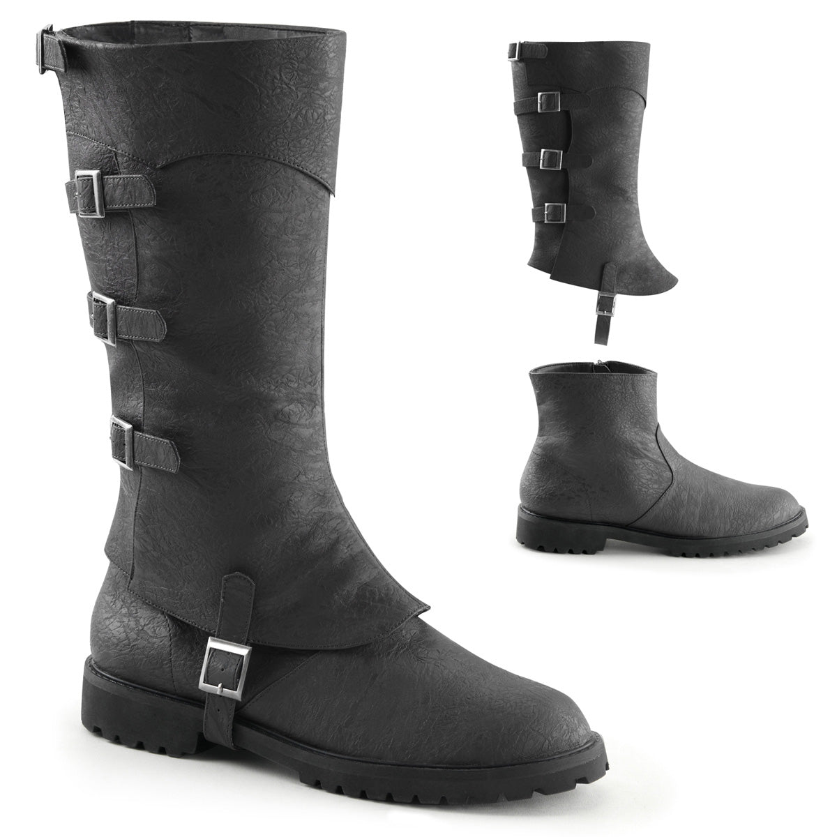 Funtasma Mens Boots GOTHAM-105 Blk Distressed Pu