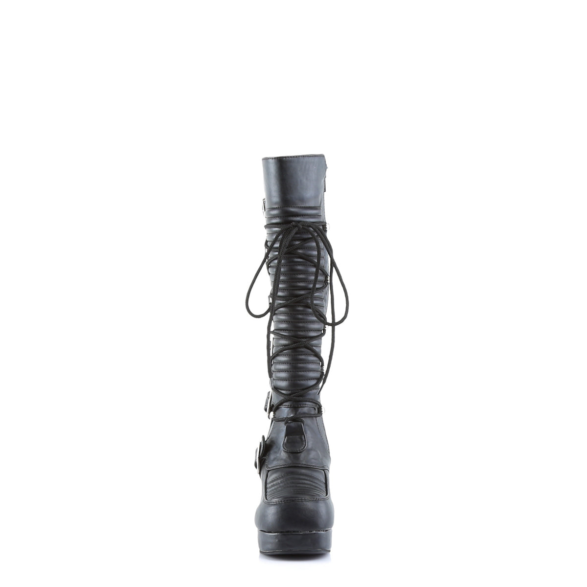 DemoniaCult Womens Boots GOTHIKA-200 Blk Vegan Leather