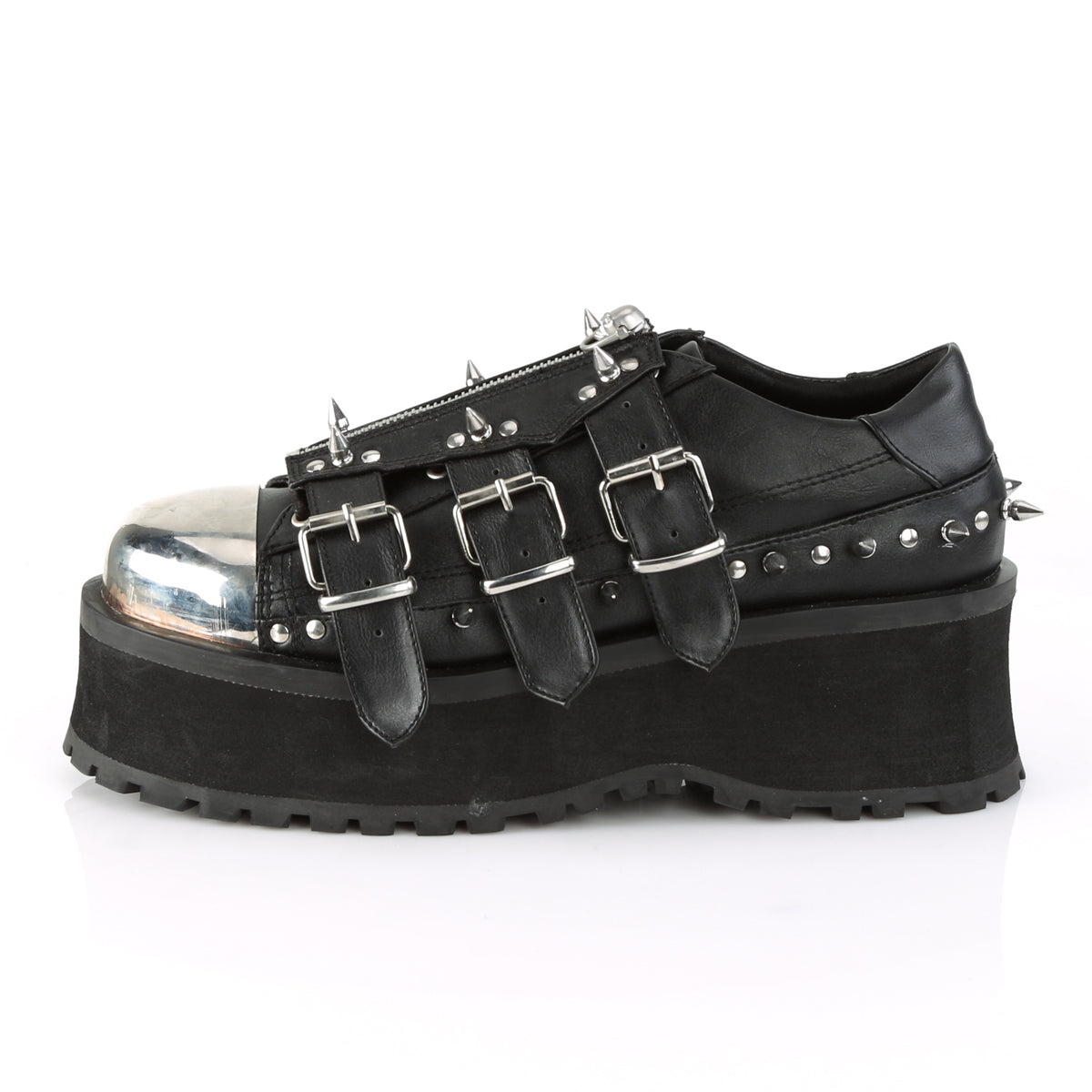 DemoniaCult Mens Boots GRAVEDIGGER-03 Blk Vegan Leather