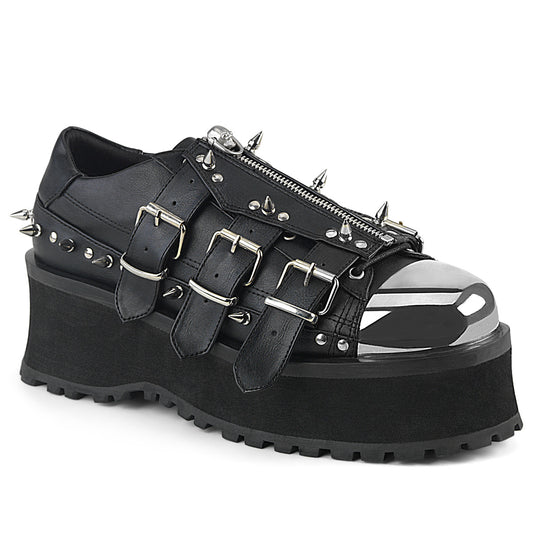DemoniaCult Mens Boots GRAVEDIGGER-03 Blk Vegan Leather