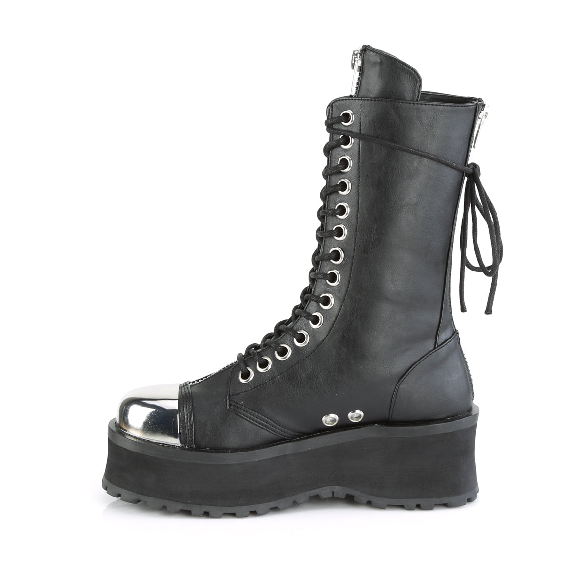 DemoniaCult Mens Boots GRAVEDIGGER-14 Blk Vegan Leather