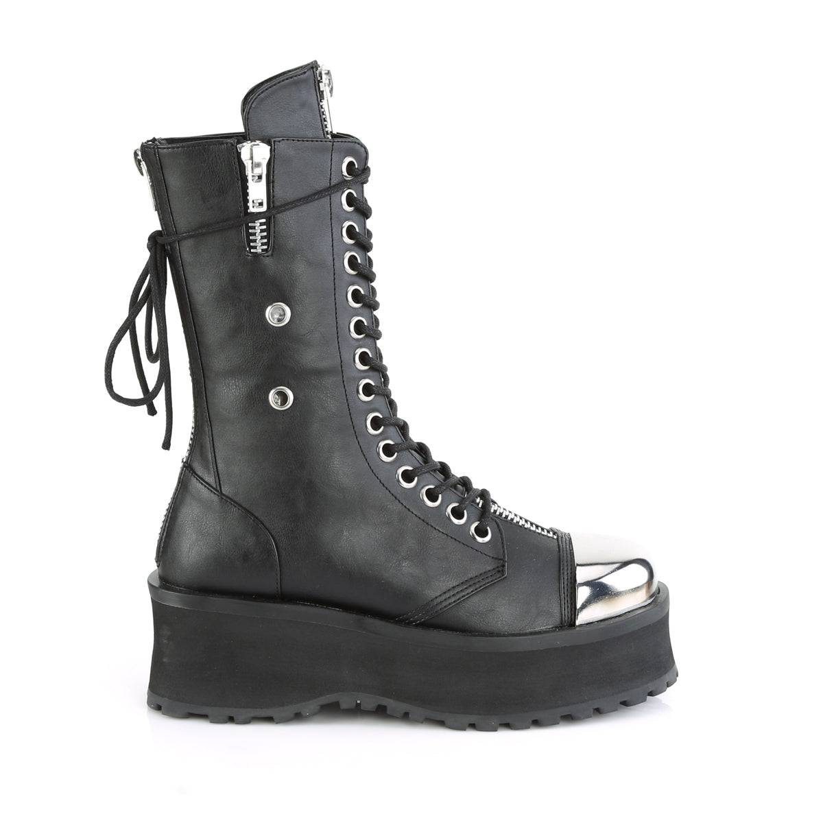 DemoniaCult Mens Boots GRAVEDIGGER-14 Blk Vegan Leather