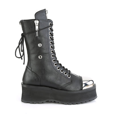 DemoniaCult Mens Boots GRAVEDIGGER-14 Blk Vegan Leather