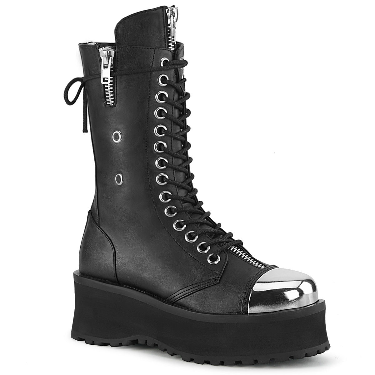 DemoniaCult Mens Boots GRAVEDIGGER-14 Blk Vegan Leather