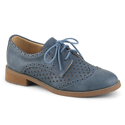 Pin Up Couture Womens Pumps HEPBURN-26 Stone Blue Faux Leather