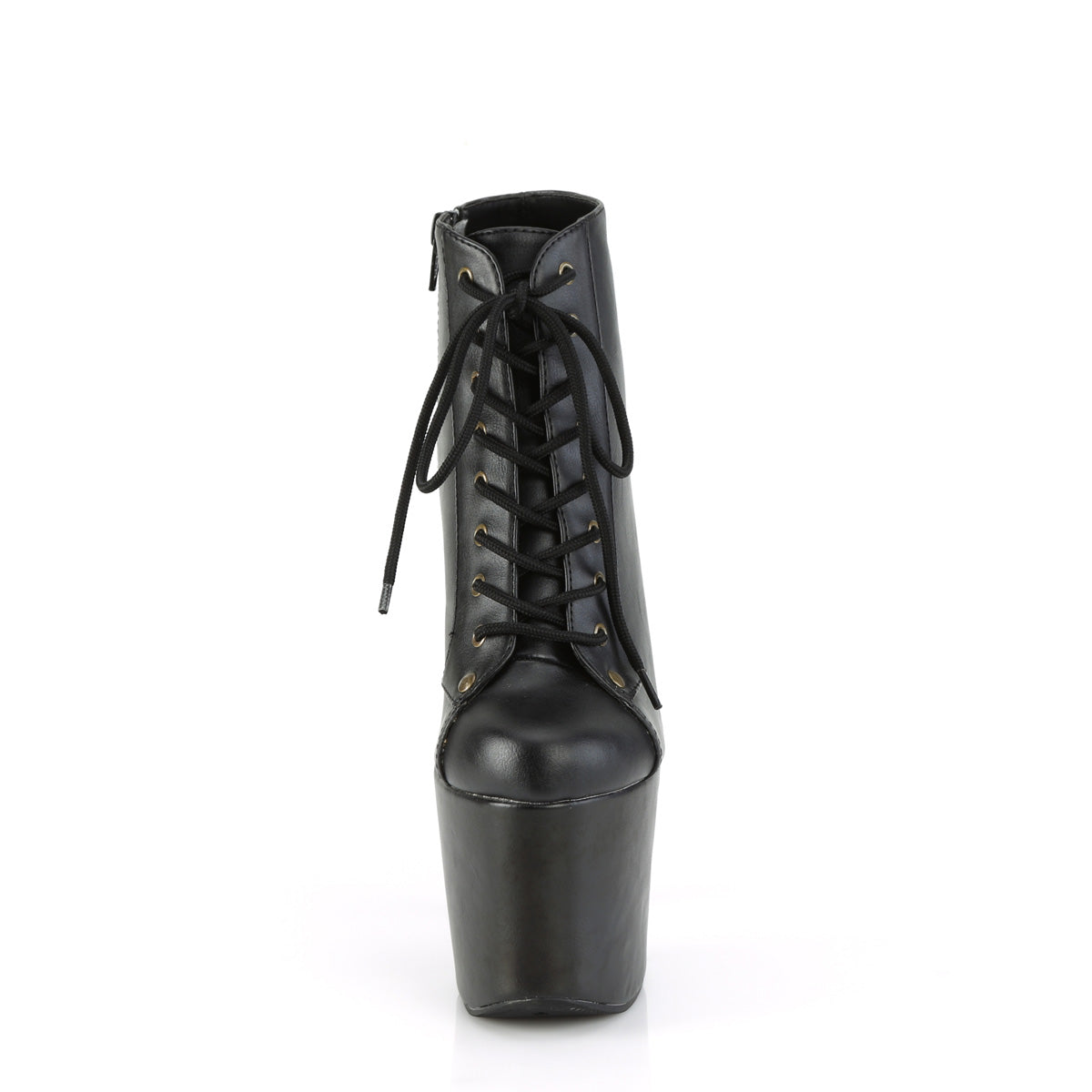 Pleaser  Ankle Boots HEX-1005 Blk Faux Leather/Blk Faux Leather