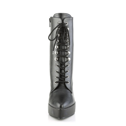 Devious Womens Pumps INDULGE-1020 Blk Faux Leather