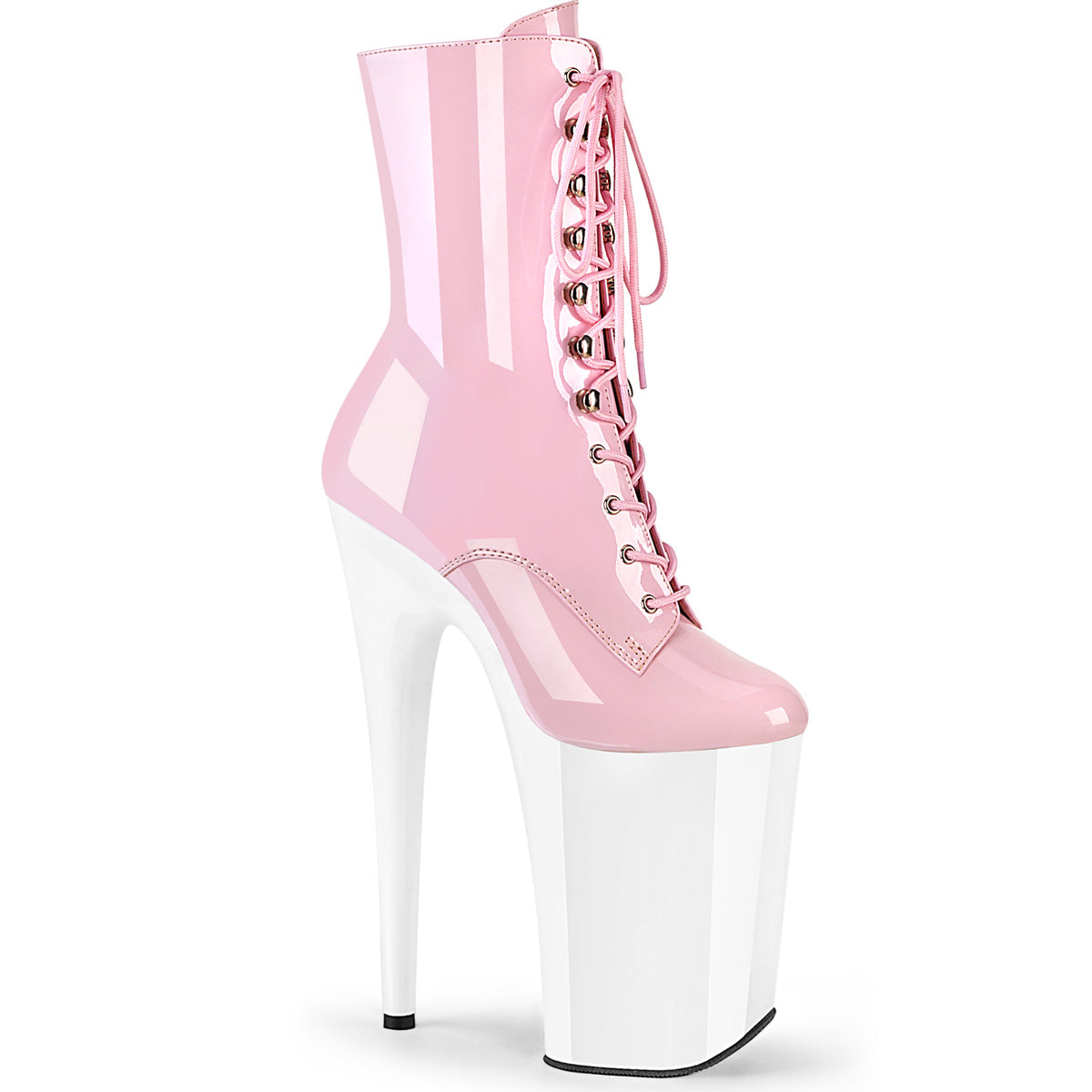 Pleaser  Ankle Boots INFINITY-1020 B. Pink Pat/Wht