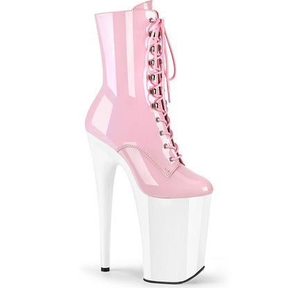 Pleaser  Ankle Boots INFINITY-1020 B. Pink Pat/Wht