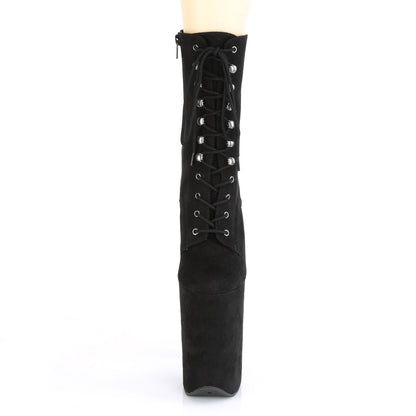 Pleaser Womens Ankle Boots INFINITY-1020FS Blk Faux Suede/Blk Faux Suede