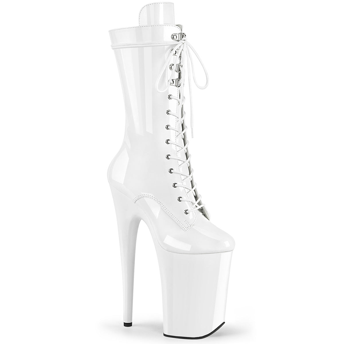 Pleaser  Ankle Boots INFINITY-1050 Wht Pat/Wht