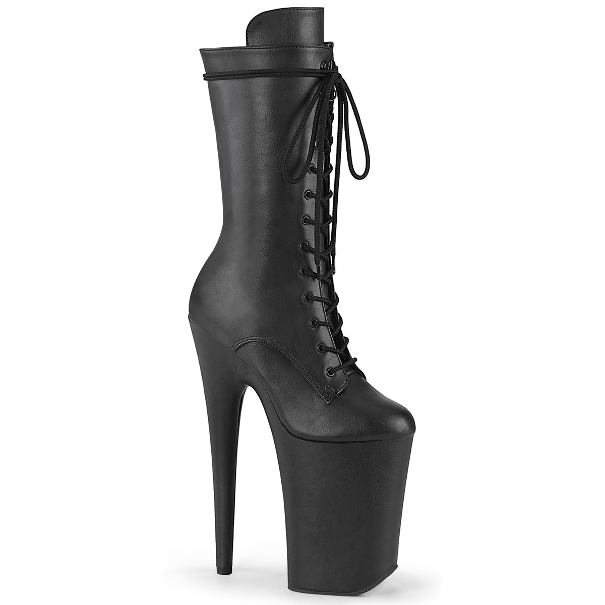 Pleaser  Ankle Boots INFINITY-1050WR Blk Faux Leather/Blk Faux Leather