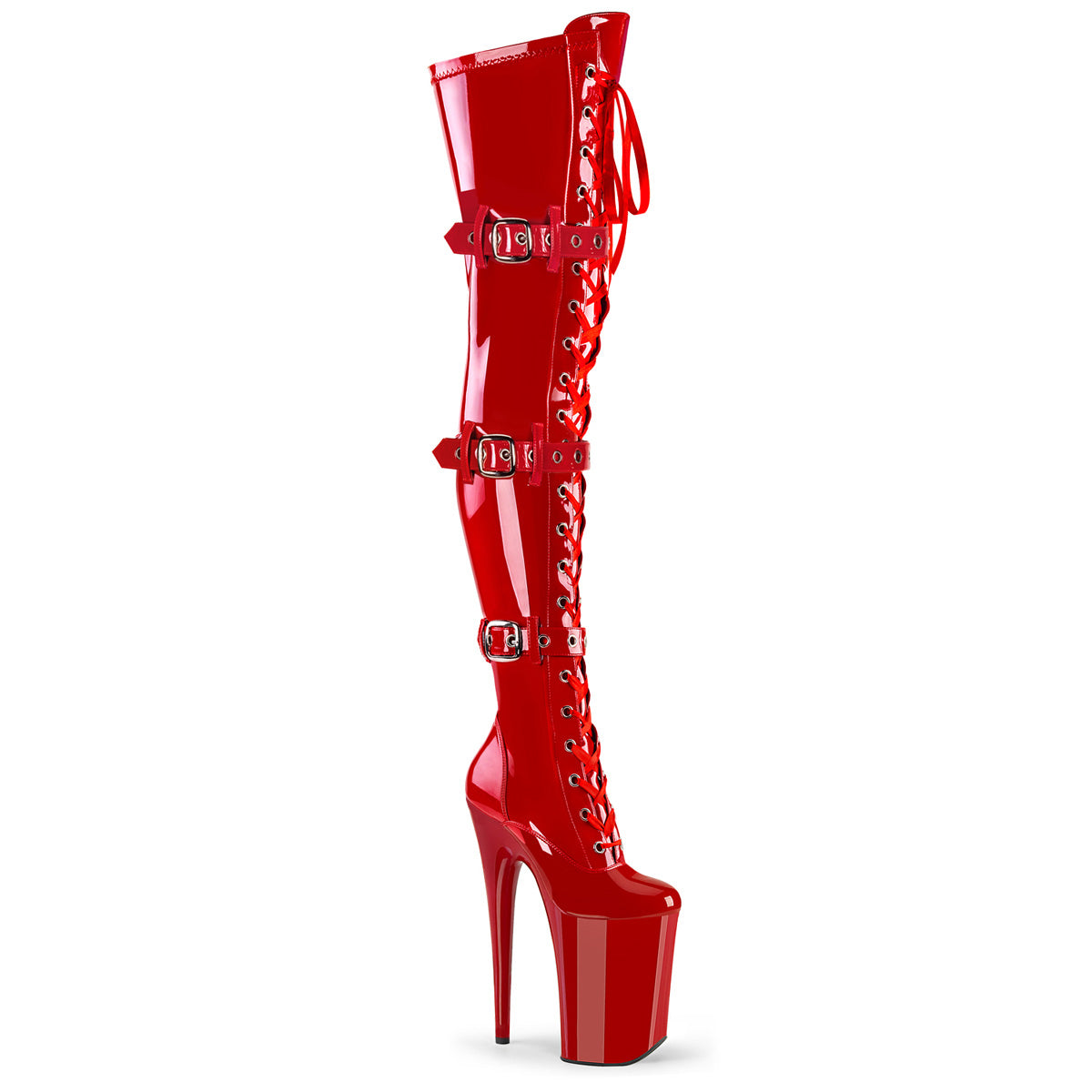 Pleaser   INFINITY-3028 Red Str Pat/Red