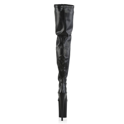 Pleaser Womens Boots INFINITY-4000 Blk Str Faux Leather/Blk Matte
