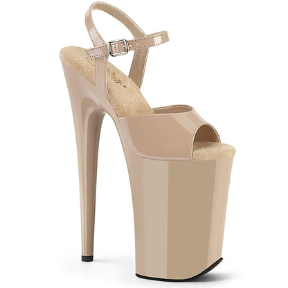 Pleaser Women's Platform Shoes INFINITY-909 Nude Pat/Nude