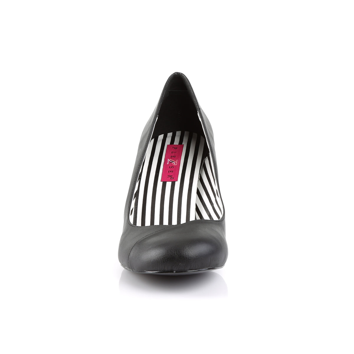 Pleaser Pink Label Womens Pumps JENNA-01 Blk Faux Leather