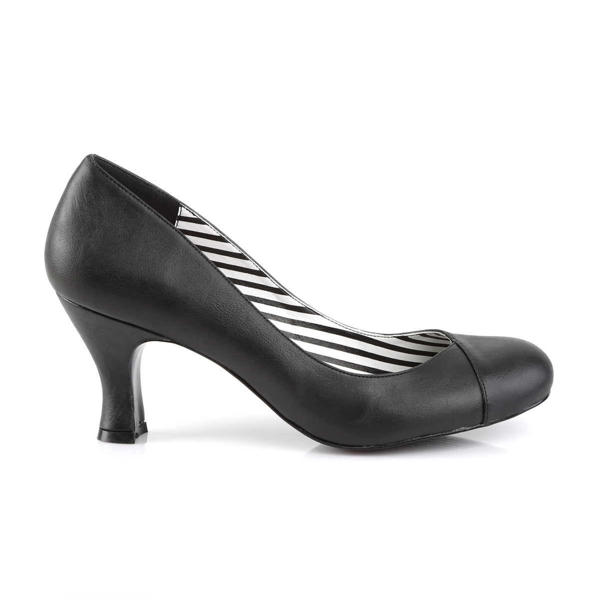 Pleaser Pink Label Womens Pumps JENNA-01 Blk Faux Leather