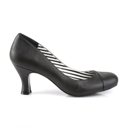 Pleaser Pink Label Womens Pumps JENNA-01 Blk Faux Leather