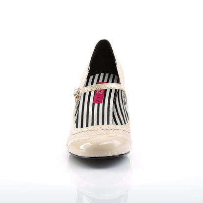 Pleaser Pink Label Womens Pumps JENNA-06 Cream Faux Leather-Pat