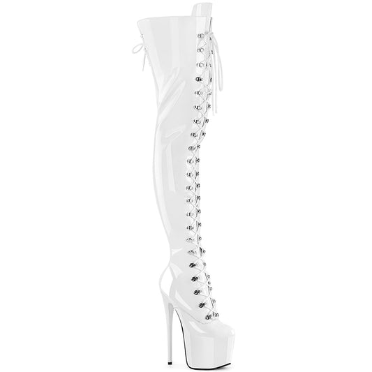 Pleaser Women's Platform Shoes JUBILANT-4012 Wht Str. Pat