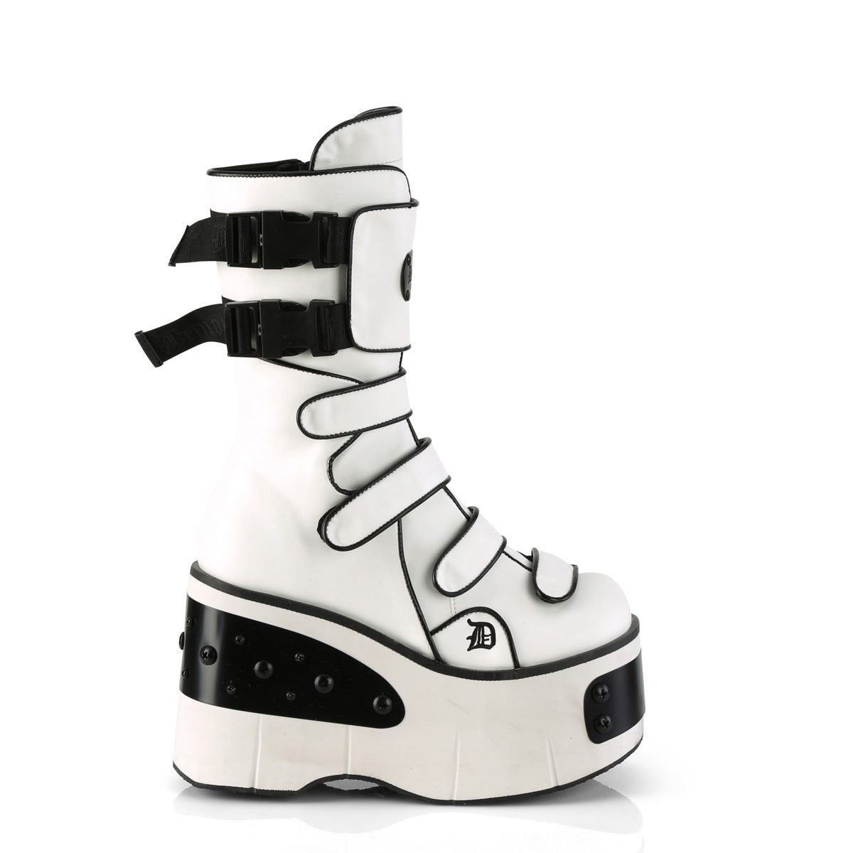 DemoniaCult  Boots KERA-108 Wht Vegan Leather