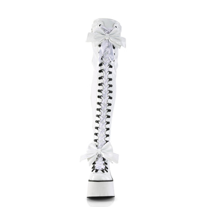 DemoniaCult  Boots KERA-303 Wht Stretch Patent