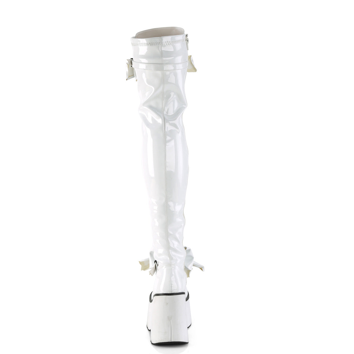 DemoniaCult  Boots KERA-303 Wht Stretch Patent
