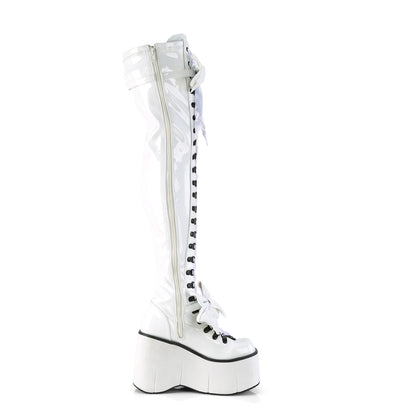 DemoniaCult  Boots KERA-303 Wht Stretch Patent