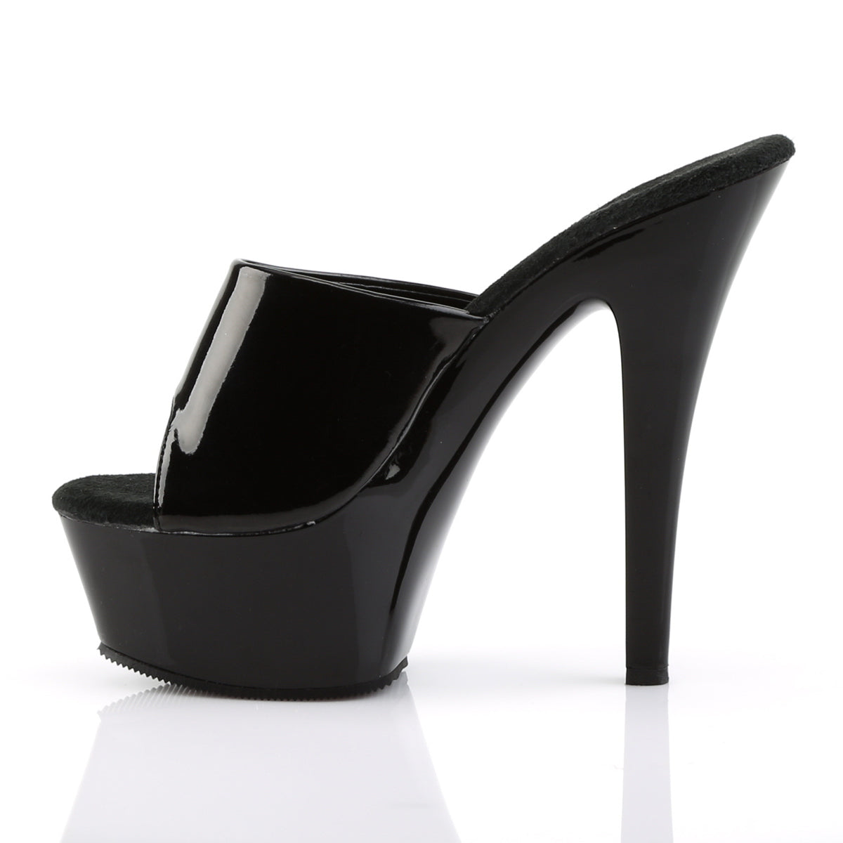 Pleaser Womens Sandals KISS-201 Blk Pat/Blk
