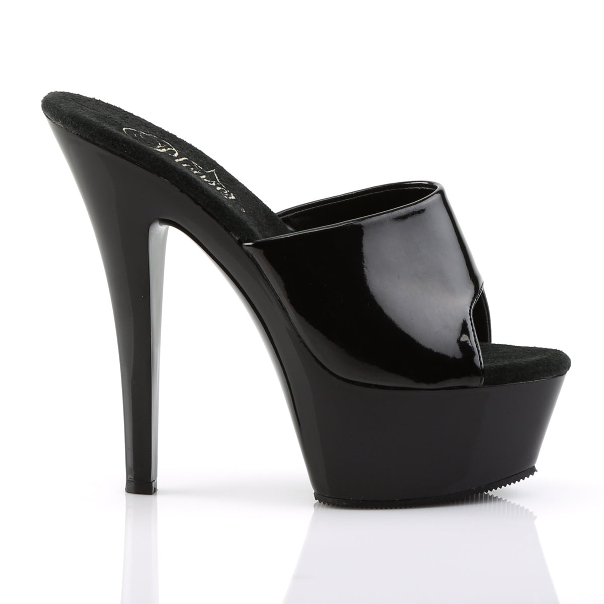 Pleaser Womens Sandals KISS-201 Blk Pat/Blk