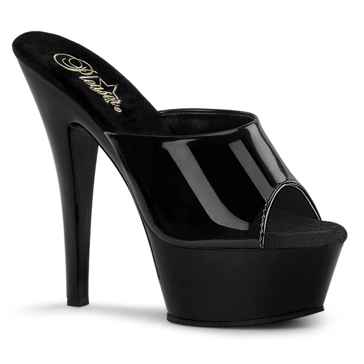 Pleaser Womens Sandals KISS-201 Blk Pat/Blk