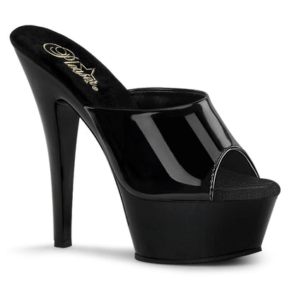 Pleaser Womens Sandals KISS-201 Blk Pat/Blk