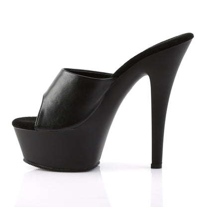 Pleaser Womens Sandals KISS-201 Blk Faux Leather/Blk Matte