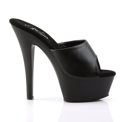 Pleaser Womens Sandals KISS-201 Blk Faux Leather/Blk Matte