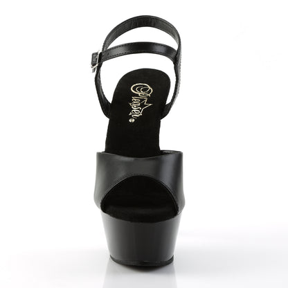 Pleaser Womens Sandals KISS-209 Blk Leather/Blk