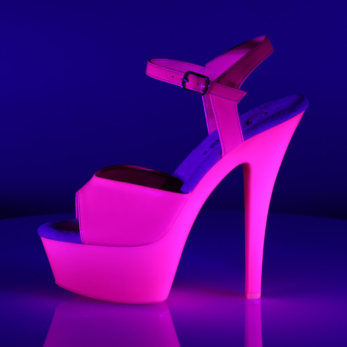 Pleaser Womens Sandals KISS-209UV Neon H. Pink/H. Pink