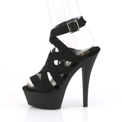 Pleaser Womens Sandals KISS-241 Blk Elastic Band/Blk Matte