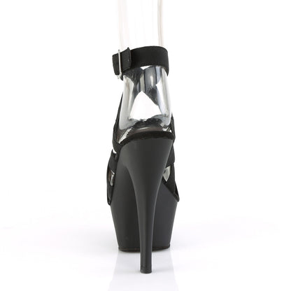 Pleaser Womens Sandals KISS-241 Blk Elastic Band/Blk Matte