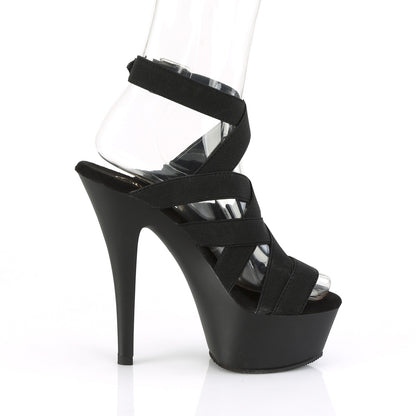 Pleaser Womens Sandals KISS-241 Blk Elastic Band/Blk Matte