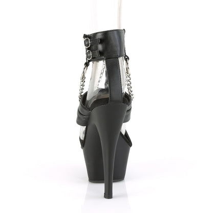 Pleaser Womens Sandals KISS-261 Blk Faux Leather/Blk Matte
