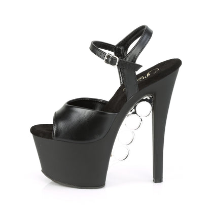 Pleaser Womens Sandals KNUCKS-709 Blk Faux Leather/Blk Matte