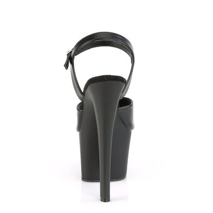 Pleaser Womens Sandals KNUCKS-709 Blk Faux Leather/Blk Matte