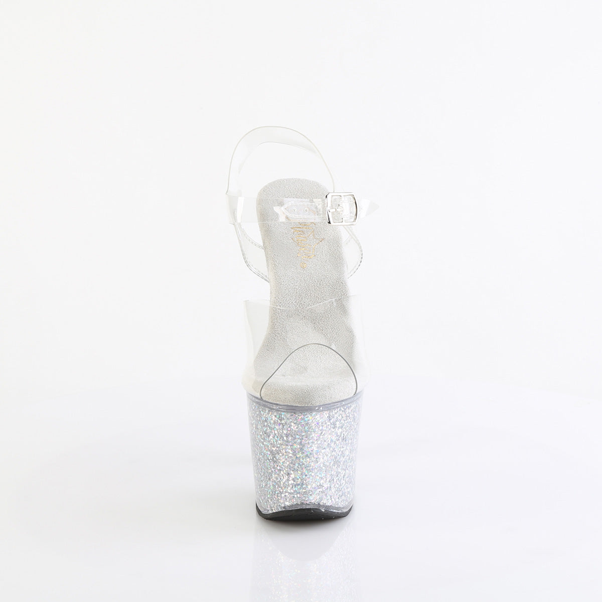 Pleaser   LOVESICK-708SG Clr/Slv Multi Iridescent Glitters