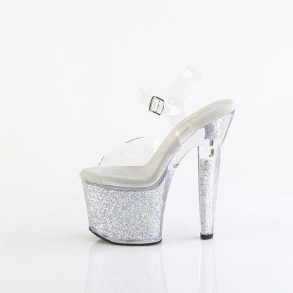 Pleaser   LOVESICK-708SG Clr/Slv Multi Iridescent Glitters