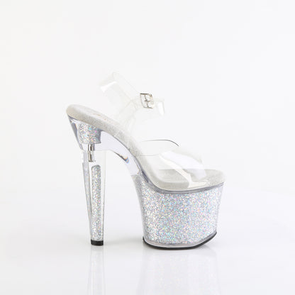Pleaser   LOVESICK-708SG Clr/Slv Multi Iridescent Glitters