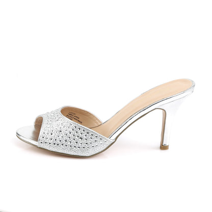 Fabulicious Womens Pumps LUCY-01 Slv Glitter Mesh Fabric