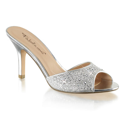 Fabulicious Womens Pumps LUCY-01 Slv Glitter Mesh Fabric