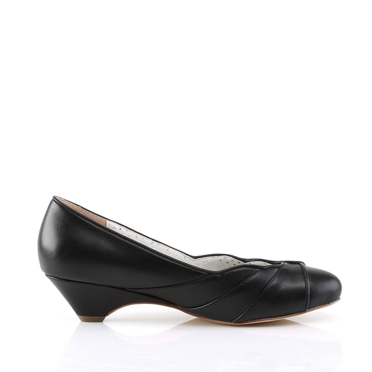 Pin Up Couture Womens Pumps LULU-05 Black Faux Leather