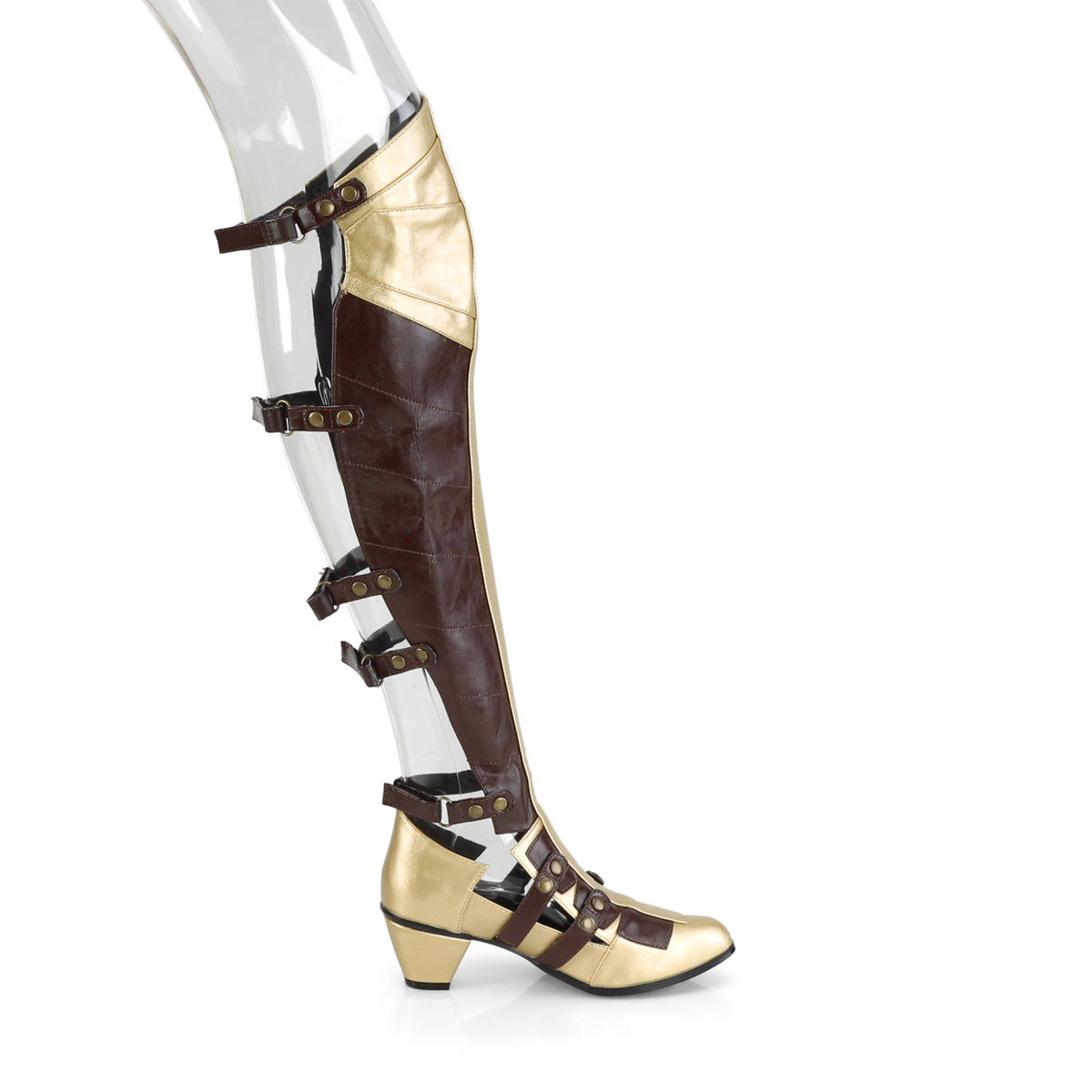 Funtasma Womens Boots MAIDEN-8830 Brown-Gold Pu